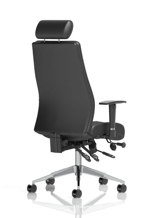 Onyx Ergo Posture Chair Black Fabric Without Headrest With Arms Image 17