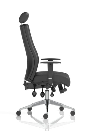 Onyx Ergo Posture Chair Black Fabric Without Headrest With Arms Image 18