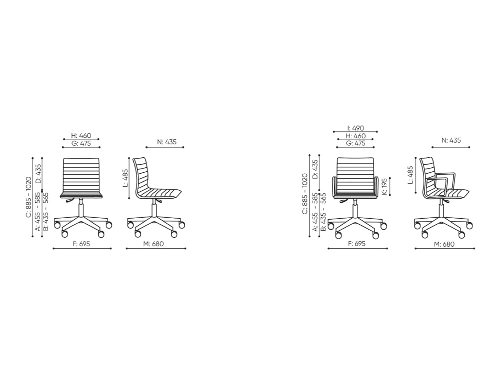 Orte Meeting Room Office Chair Dimensions