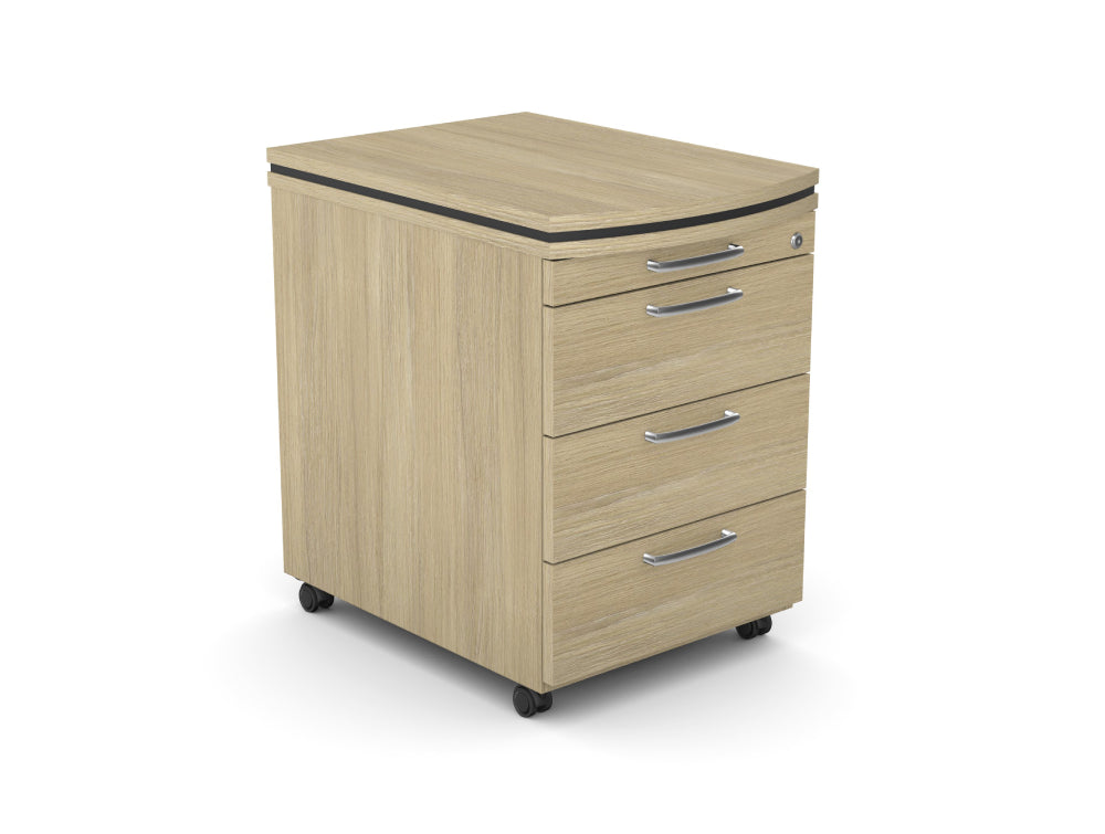 Oskar Executive Wooden Mobile Pedestal in Urban Oak Finish