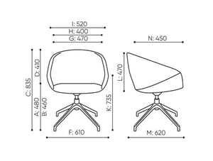 Oxco 4 Star Conference Chair Dimensions