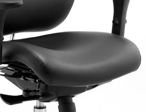 Chiro Plus Ultimate Black Leather With Arms With Headrest Image 8