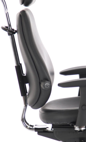 Chiro Plus Ultimate Black Leather With Arms With Headrest Image 19