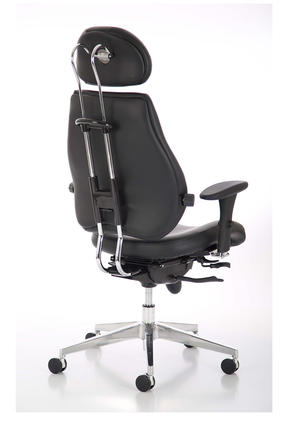 Chiro Plus Ultimate Black Leather With Arms With Headrest Image 4