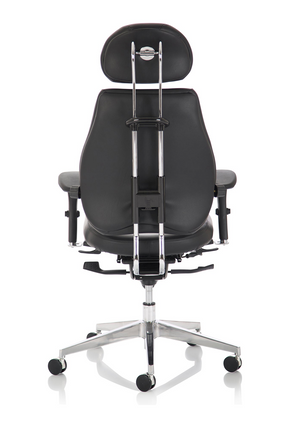 Chiro Plus Ultimate Black Leather With Arms With Headrest Image 5
