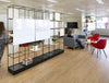 Palisades Metal Grid Office Space Dividers With Storages Back And Front Panel And Pot Plant Sheld