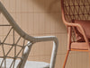 Panarea Armchair with Armrests in Beige and Orange Finish