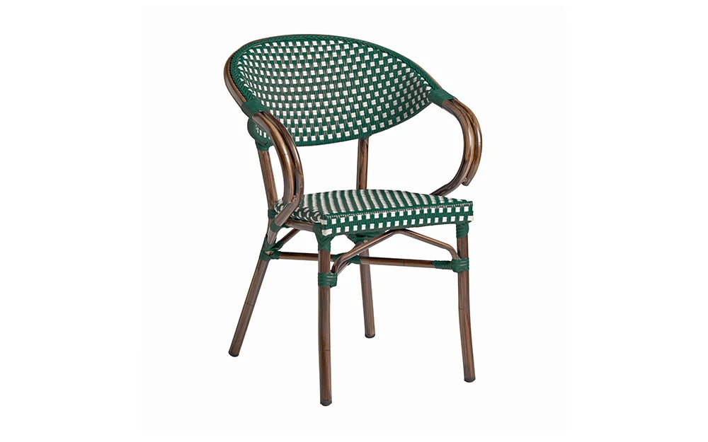 Panda Armchair White And Green Weave