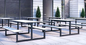 Parc Outdoor Dining Table And Benches 2