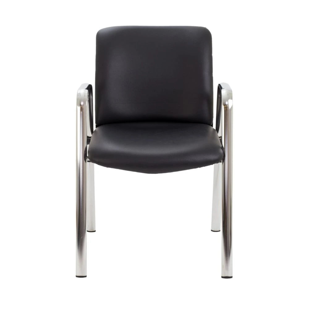 Pavilion Armchair Black PU Chrome 2