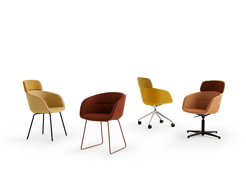 Paxt Aluminium Tub Chair in 5 Star Base with Castors 7