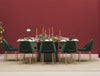 Pedrali Aero Table With Rectangular Base 2 In Black Finish With Green Chair In Dining Area