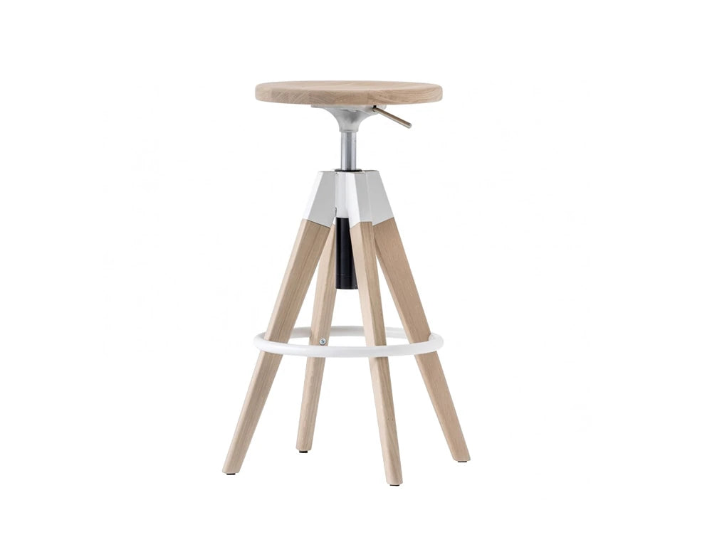 Pedrali Arki Swivel Oak Stool With Gas Lift