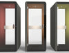 Penelope Acoustic Work Booth With Grey Upholstered Finish And Inner Coloured Led Lights