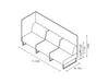 Plint Upholstered 3 Seater Modular Sofa Dimensions