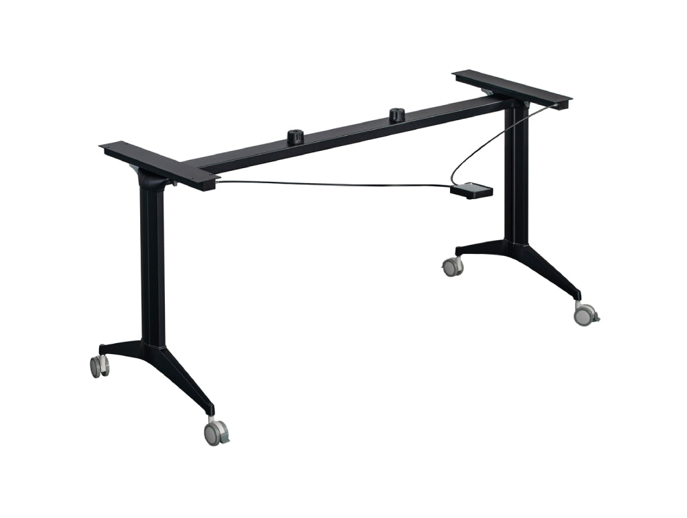 Portable 1600mm Fliptop Training Table Frame with Linking Clips Black