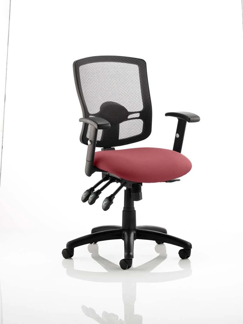 Portland Iii High Mesh Back Task Operator Office Chair With Arms KCUP0494 1