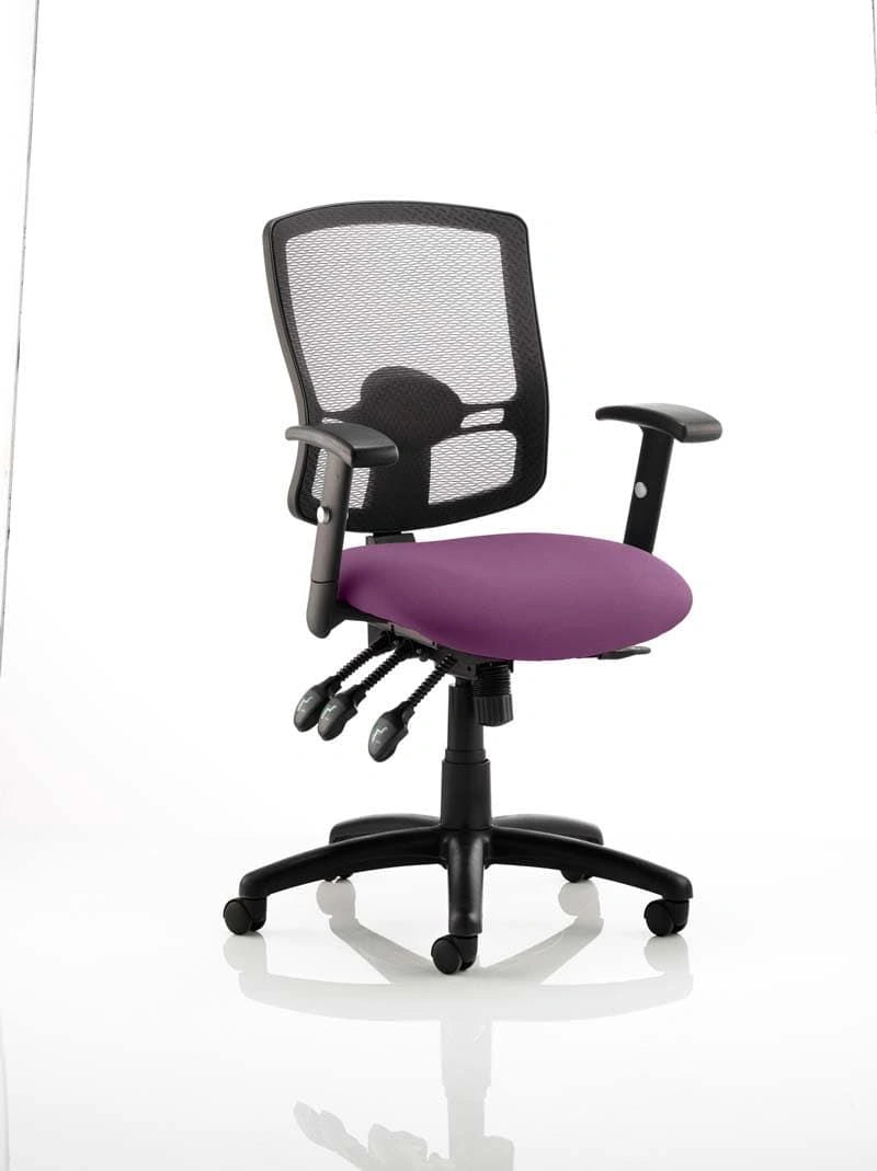 Portland Iii High Mesh Back Task Operator Office Chair With Arms KCUP0496 1