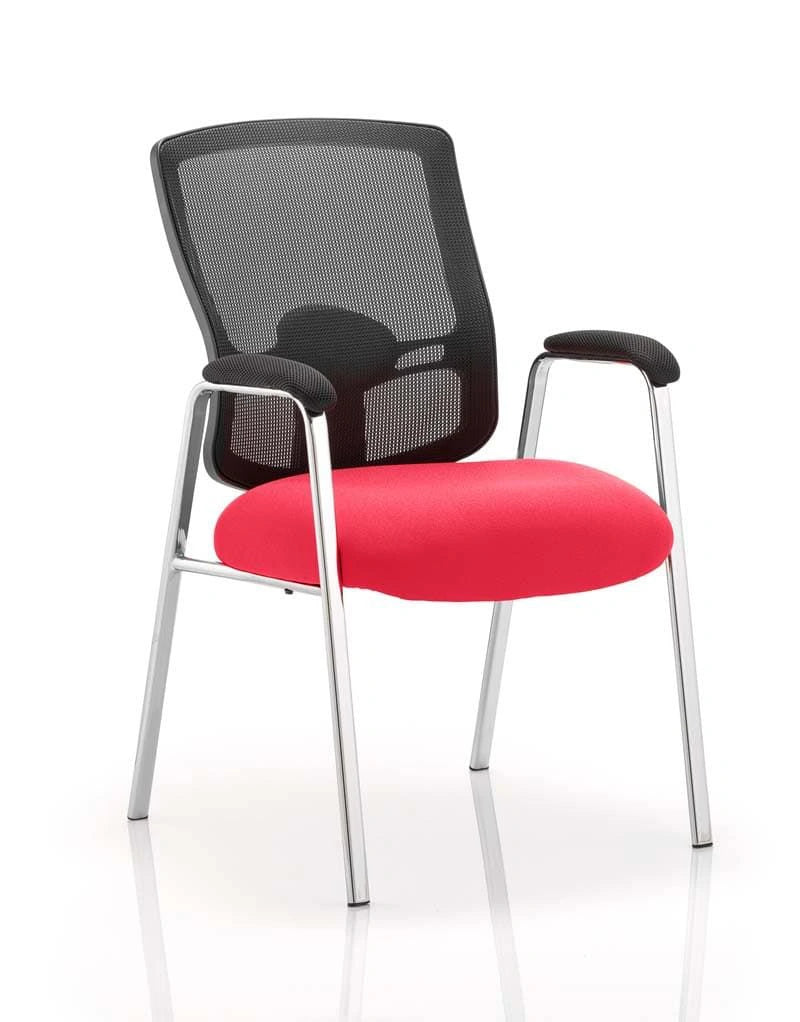 Portland Medium Mesh Back Straight Leg Visitor Chair With Arms BR000115 1