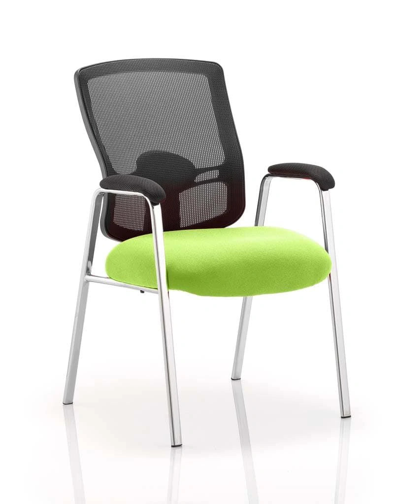 Portland Medium Mesh Back Straight Leg Visitor Chair With Arms BR000115 1