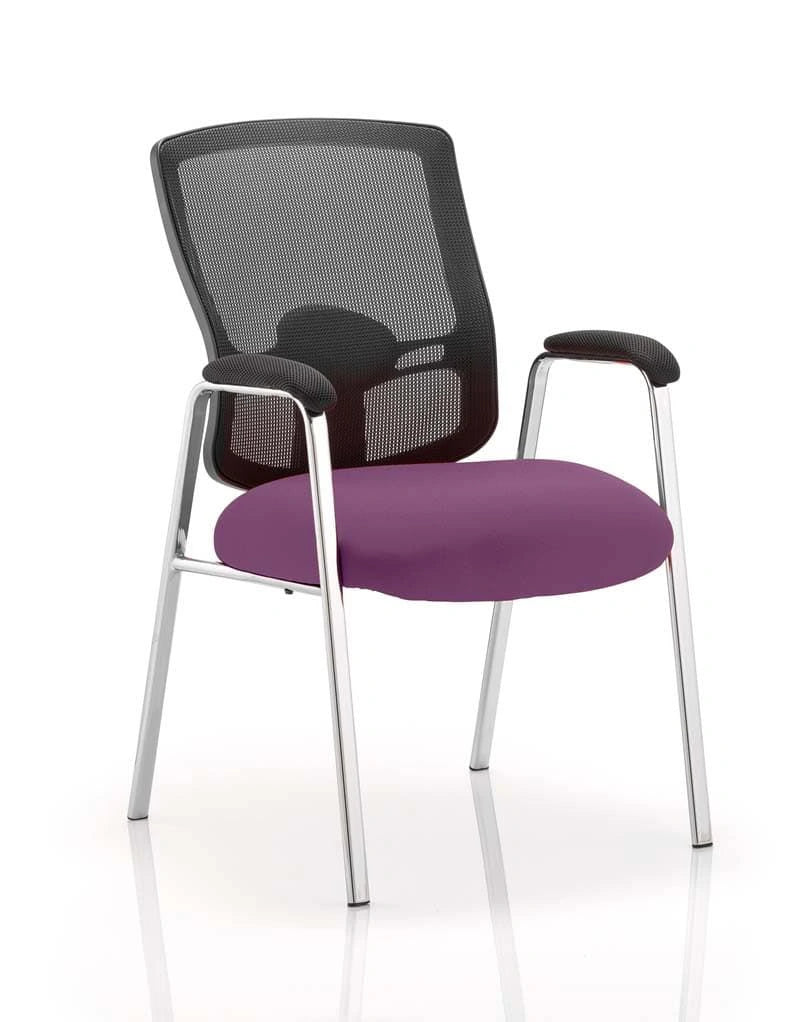 Portland Medium Mesh Back Straight Leg Visitor Chair With Arms KCUP0456 1