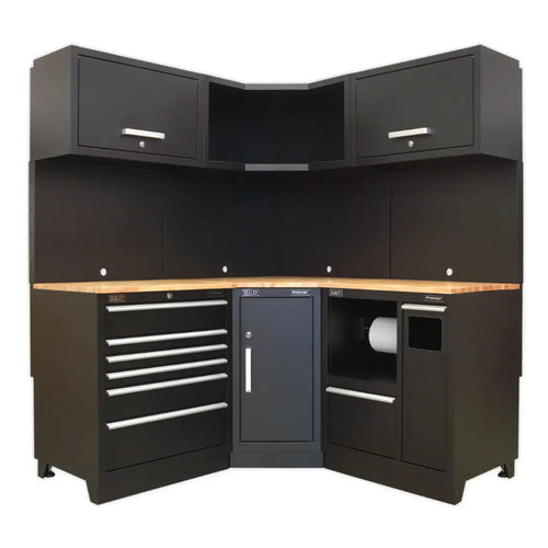 Premier Corner Storage System with Hardwood Worktop 1.71m