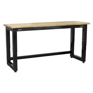 Premier Heavy-Duty Steel Adjustable Workbench with Wooden Worktop 1830mm APMS22 2