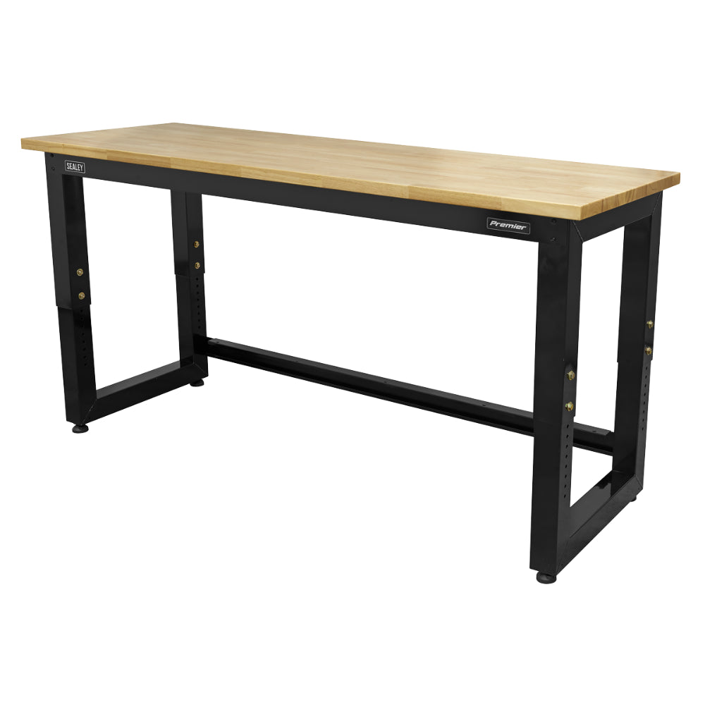 Premier Heavy-Duty Steel Adjustable Workbench with Wooden Worktop 1830mm APMS22 3