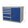 Premier Industrial Cabinet/Workstation with 5 Drawers and 1 Shelf API1103B 10