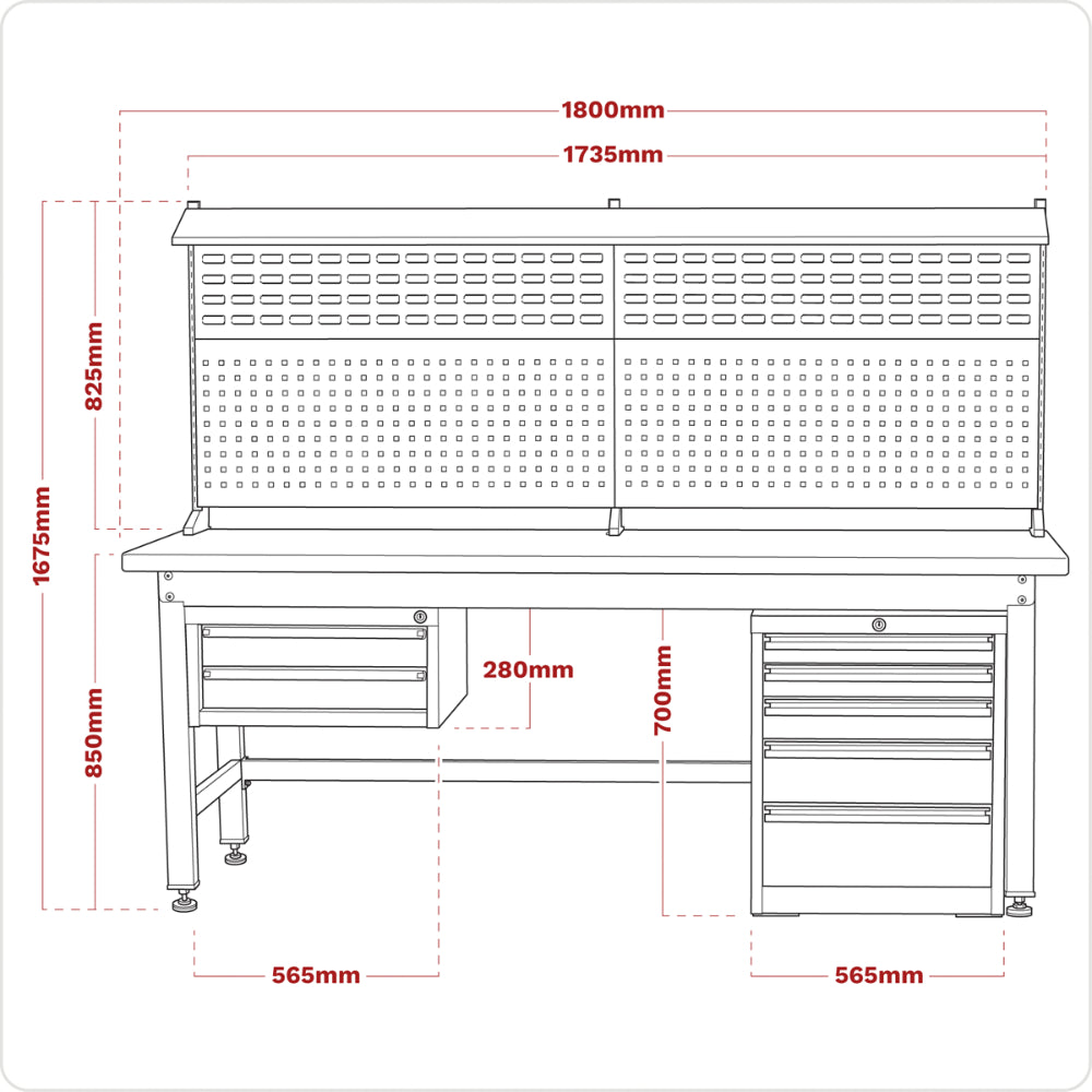 Premier Industrial Complete Workstation and Cabinet Combo 1.8m API1800COMB02 8