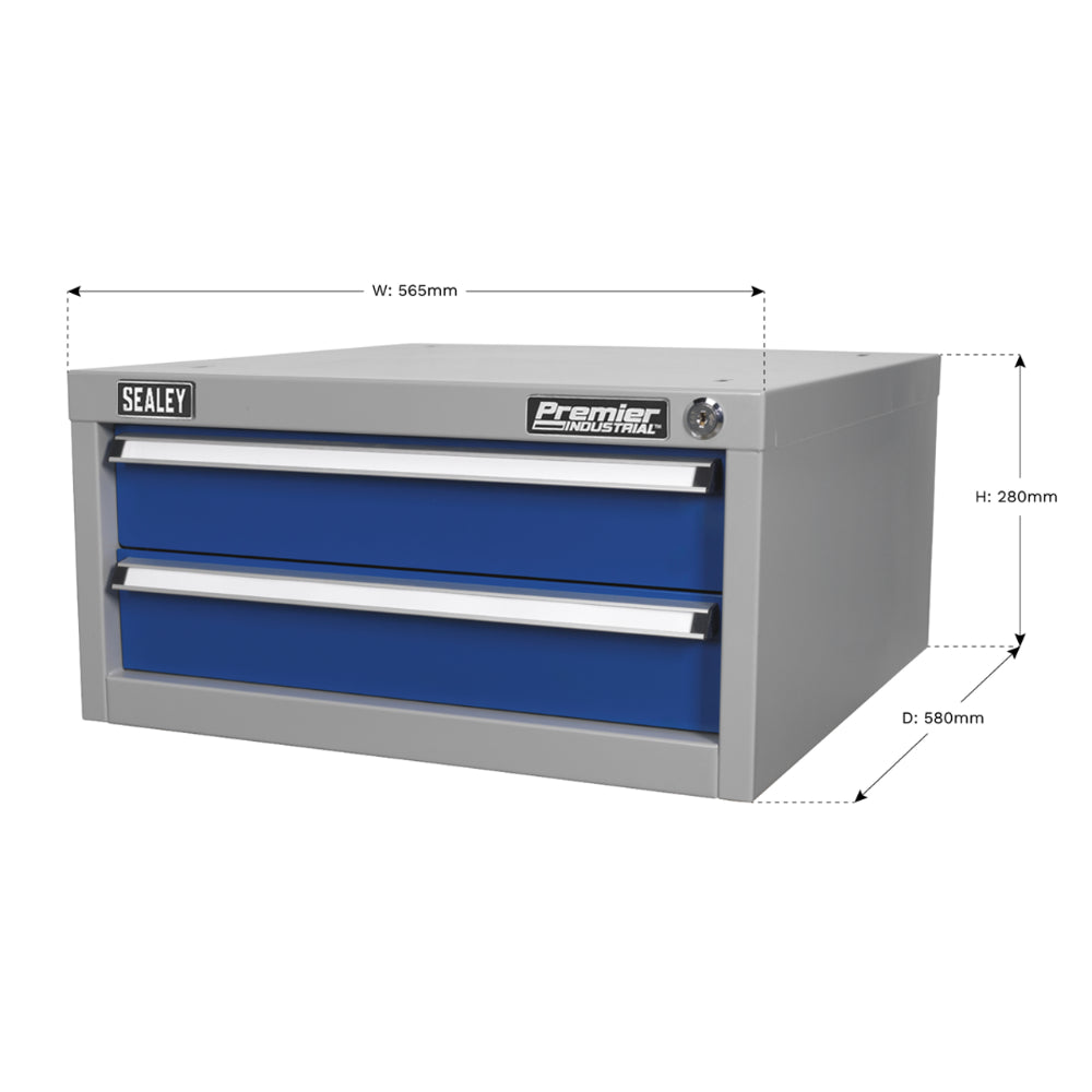 Premier Industrial Double Drawer Unit for API Series Workbenches W565 7