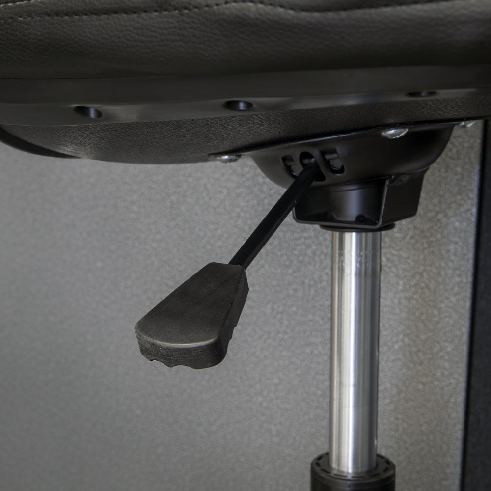 Premier Industrial Pneumatic Workshop Stool with Adjustable Height Swivel Seat and Back Rest SCR01B 3