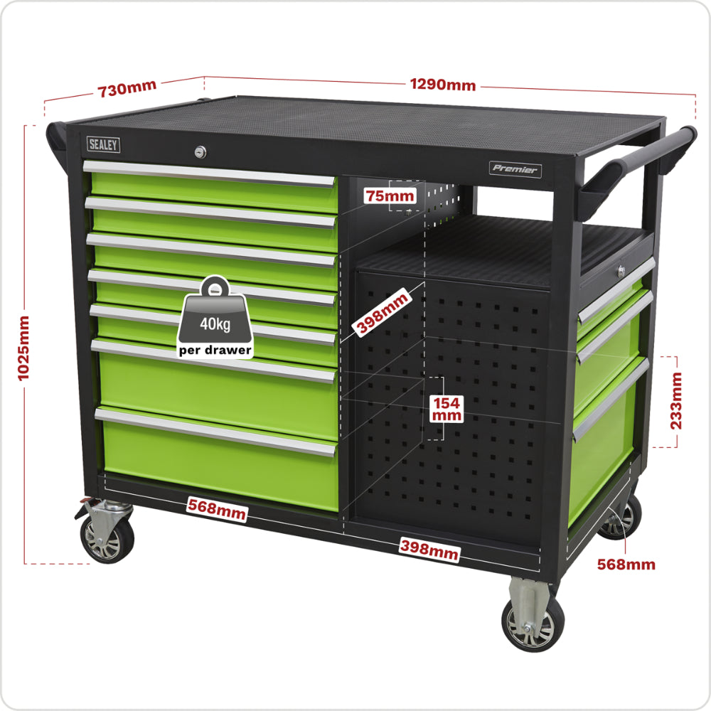 Premier Mobile Workstation 10 Drawer 1140mm AP45MWS 14