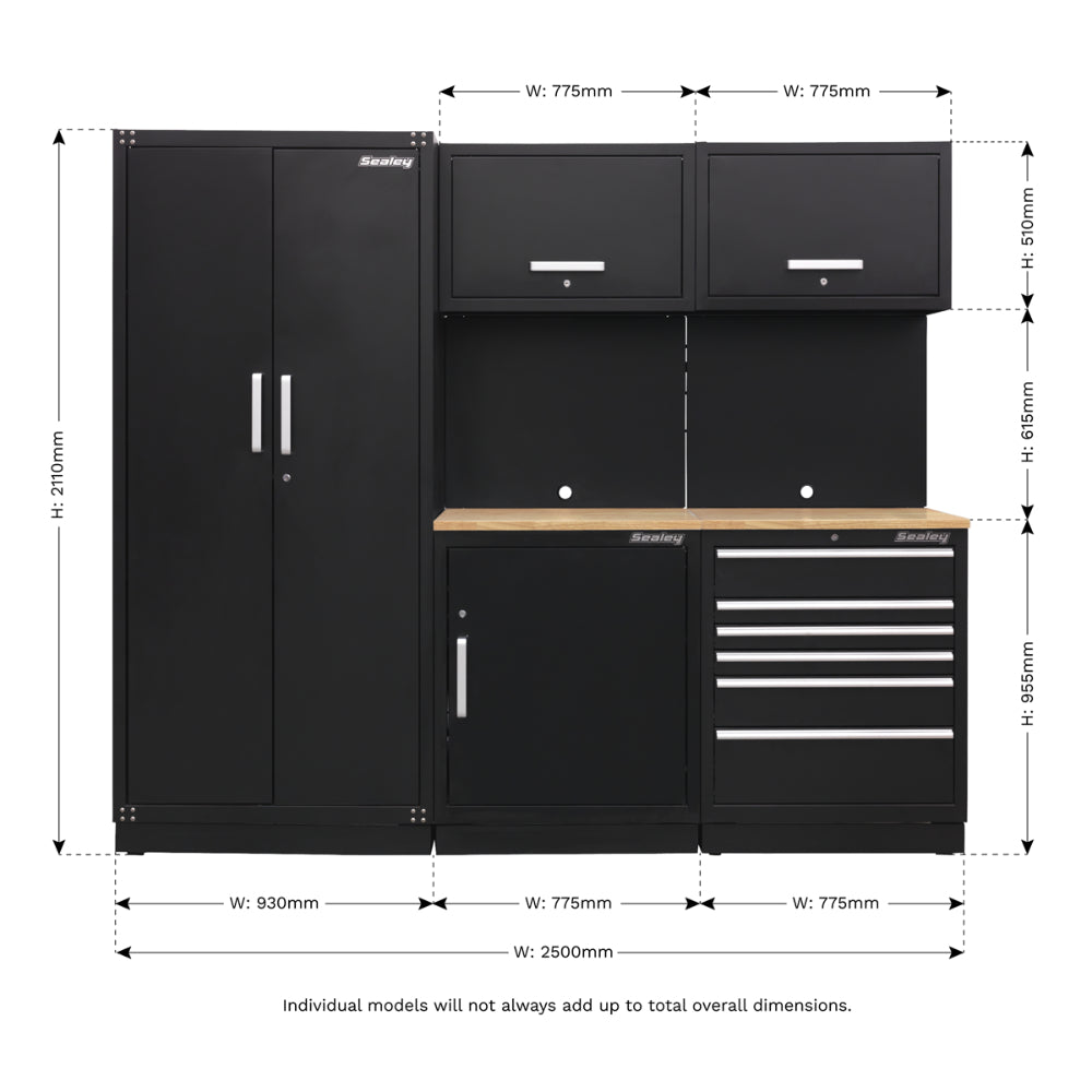 Premier Storage System with Hardwood Worktop 2.48m APMSCOMBO1W 8