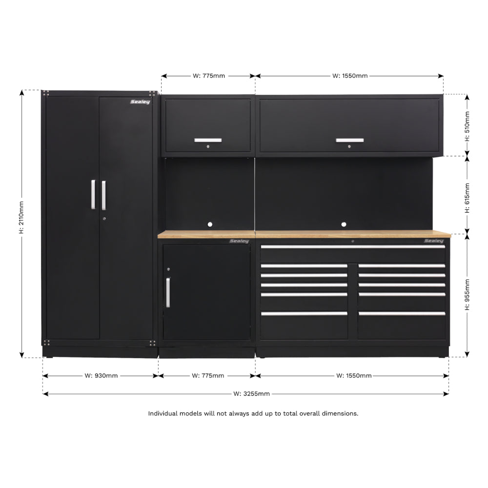 Premier Storage System with Hardwood Worktop 3.26m APMSCOMBO2W 10