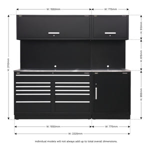 Premier Storage System with Stainless Worktop 2.33m APMSCOMBO4SS 9