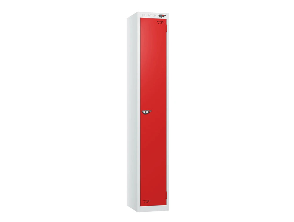 Prime 1 Door Steel Locker Arctic White Flame Red