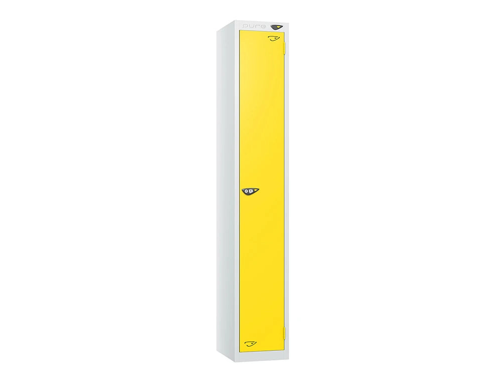 Prime 1 Door Steel Locker Arctic White Lemon Yellow