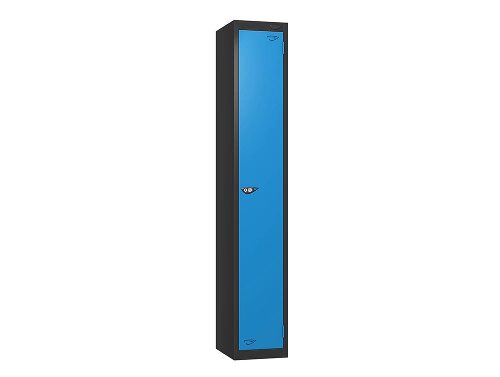 Prime 1-Door Steel Locker - Black & Cobalt Blue