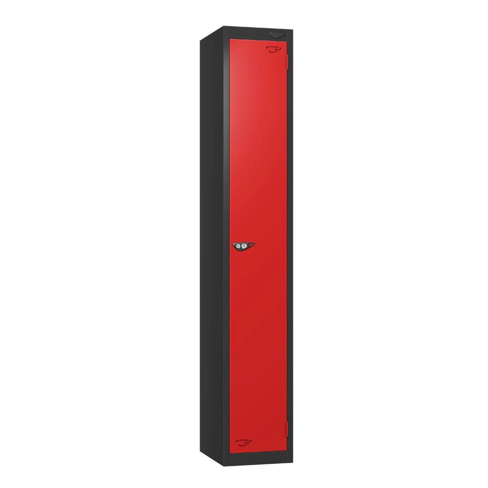 Prime 1-Door Steel Locker - Black & Flame Red
