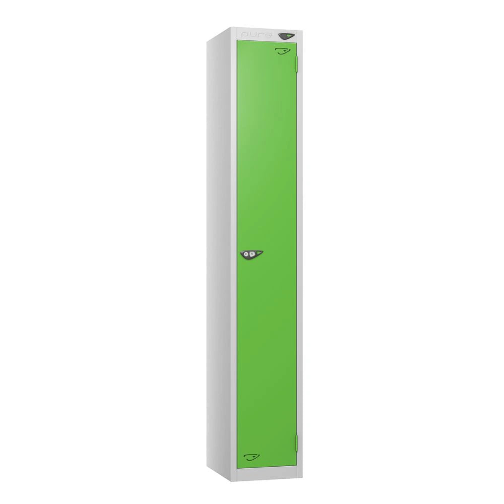 Prime 1-Door Steel Locker - Pearl Silver & Forest Green