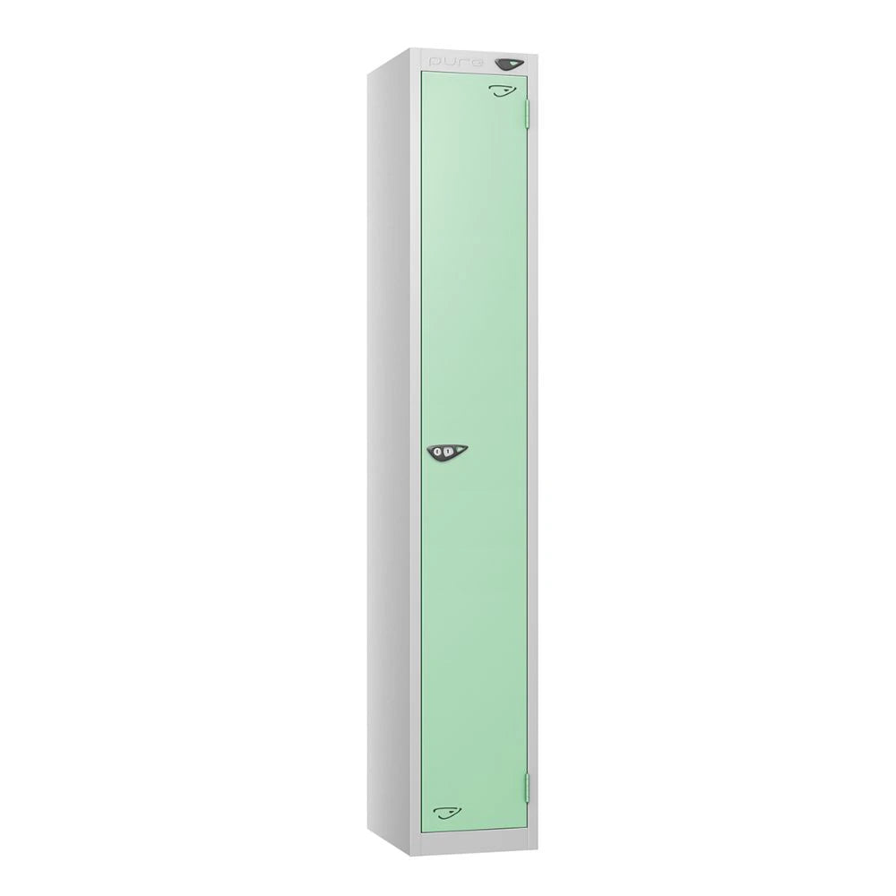 Prime 1-Door Steel Locker - Pearl Silver & Mint