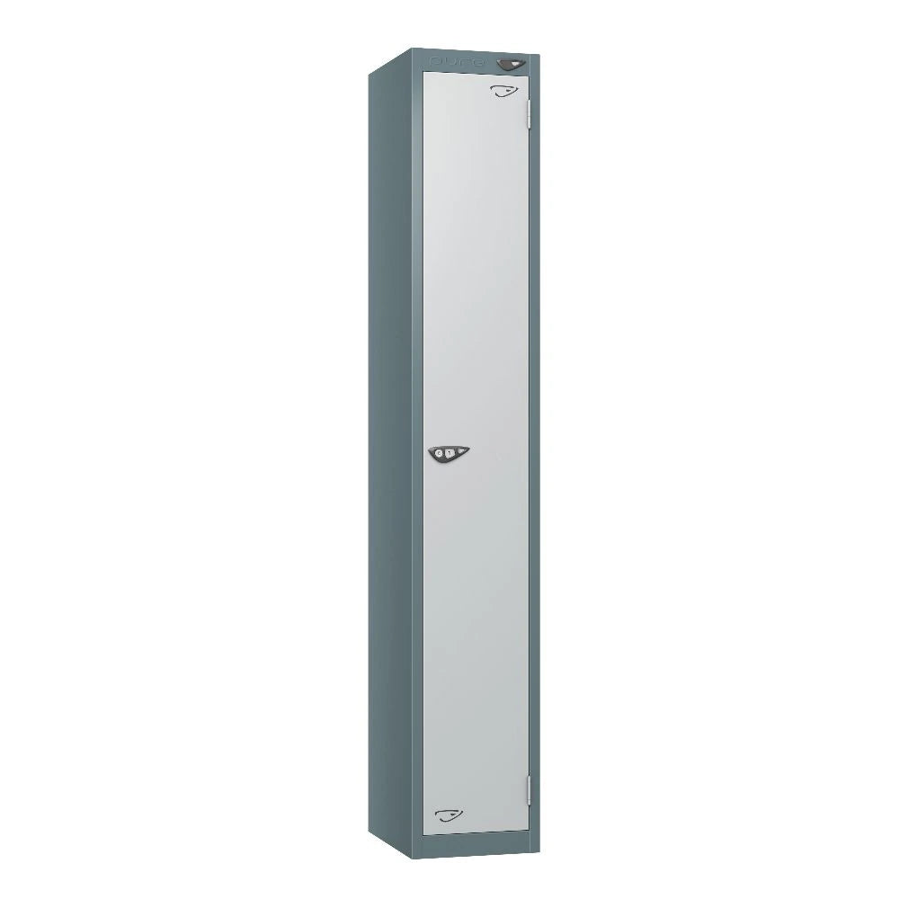 Prime 1-Door Steel Locker - Slate Grey & Pearl Silver