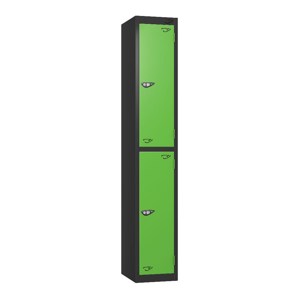 Prime 2-Door Steel Locker - Black & Forest Green