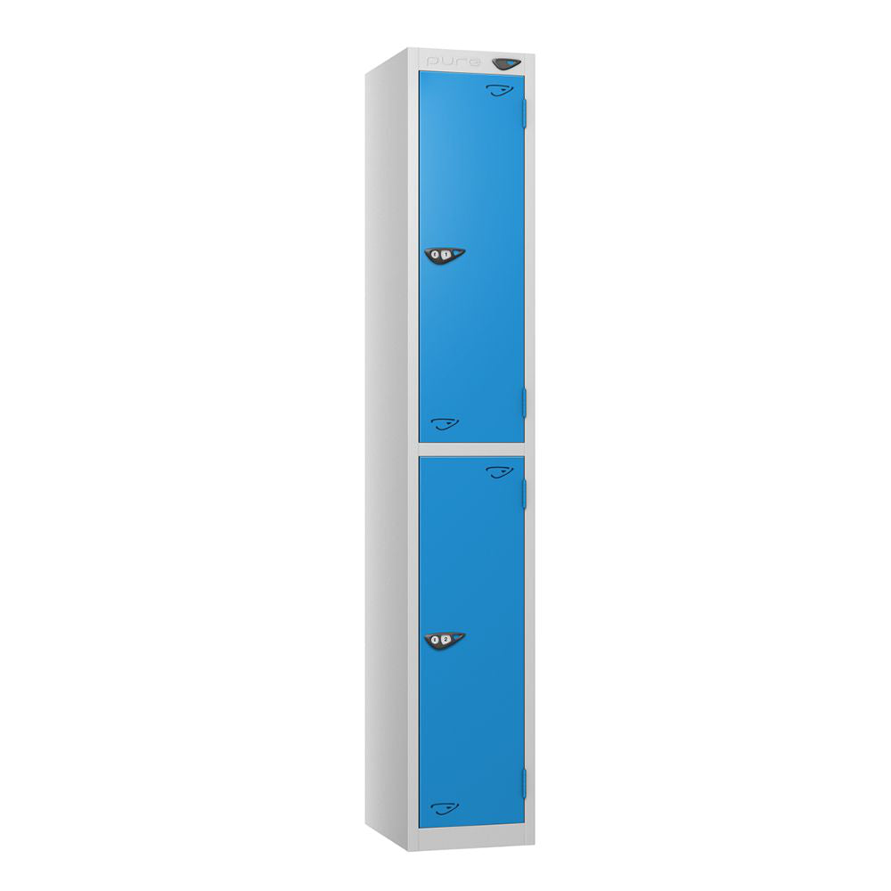 Prime 2-Door Steel Locker - Pearl Silver & Cobalt Blue