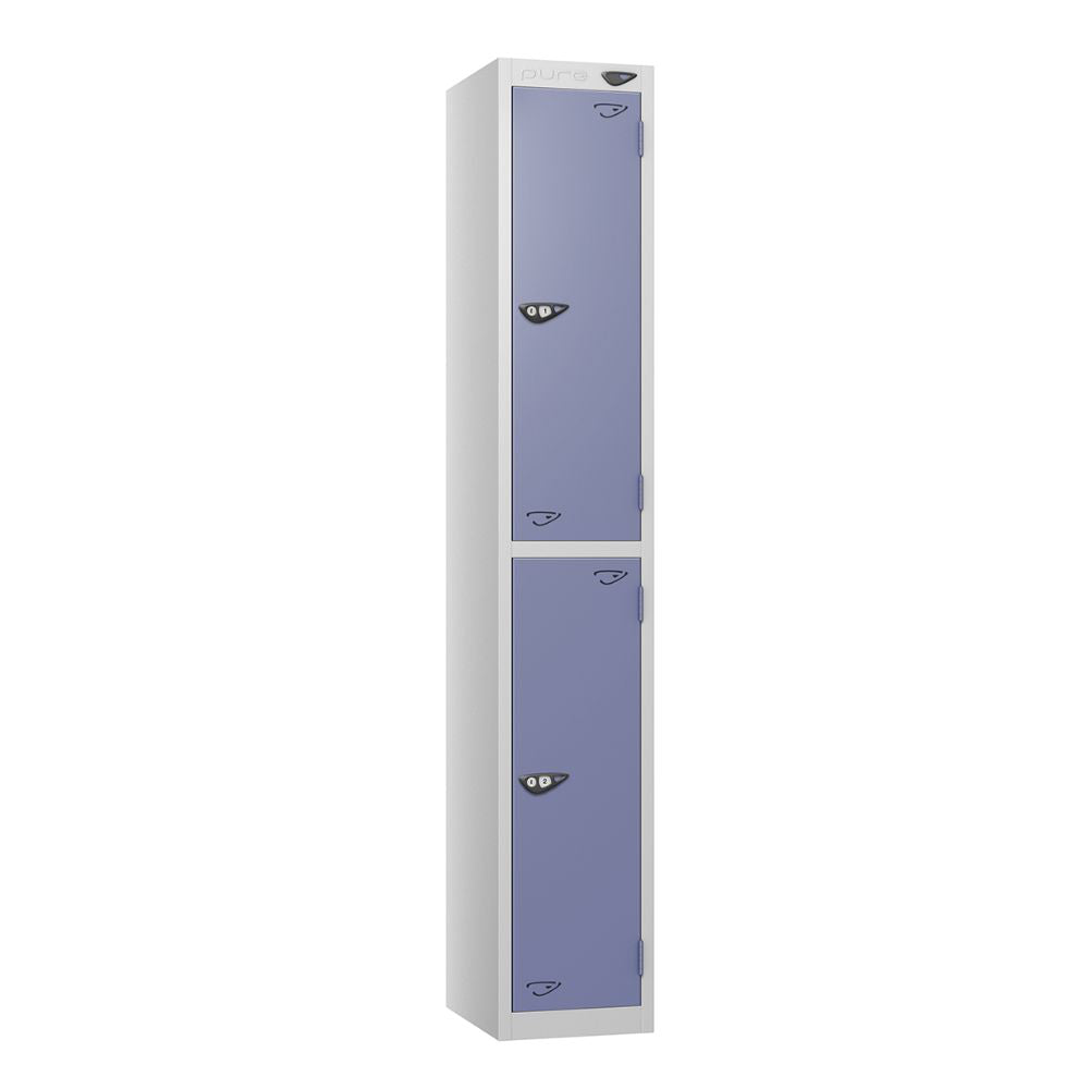Prime 2-Door Steel Locker - Pearl Silver & Purple