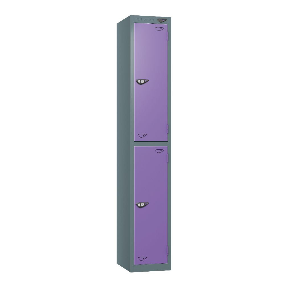 Prime 2-Door Steel Locker - Slate Grey & Orchid Violet