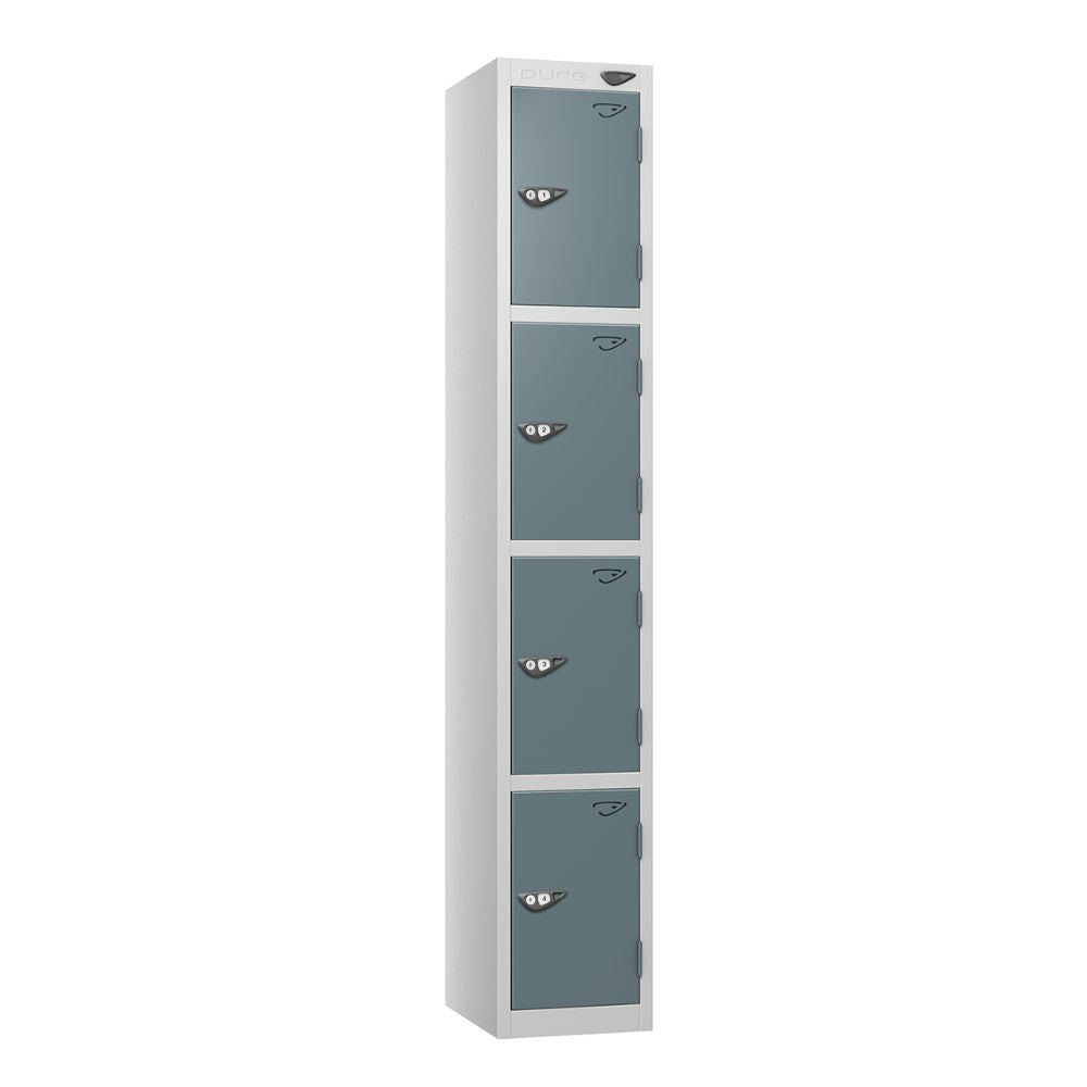 Prime 4-Door Steel Locker Pearl Silver Grey Blue