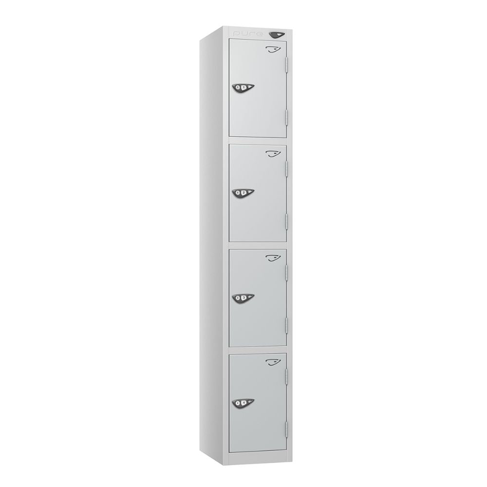 Prime 4-Door Steel Locker Pearl Silver Pearl Silver