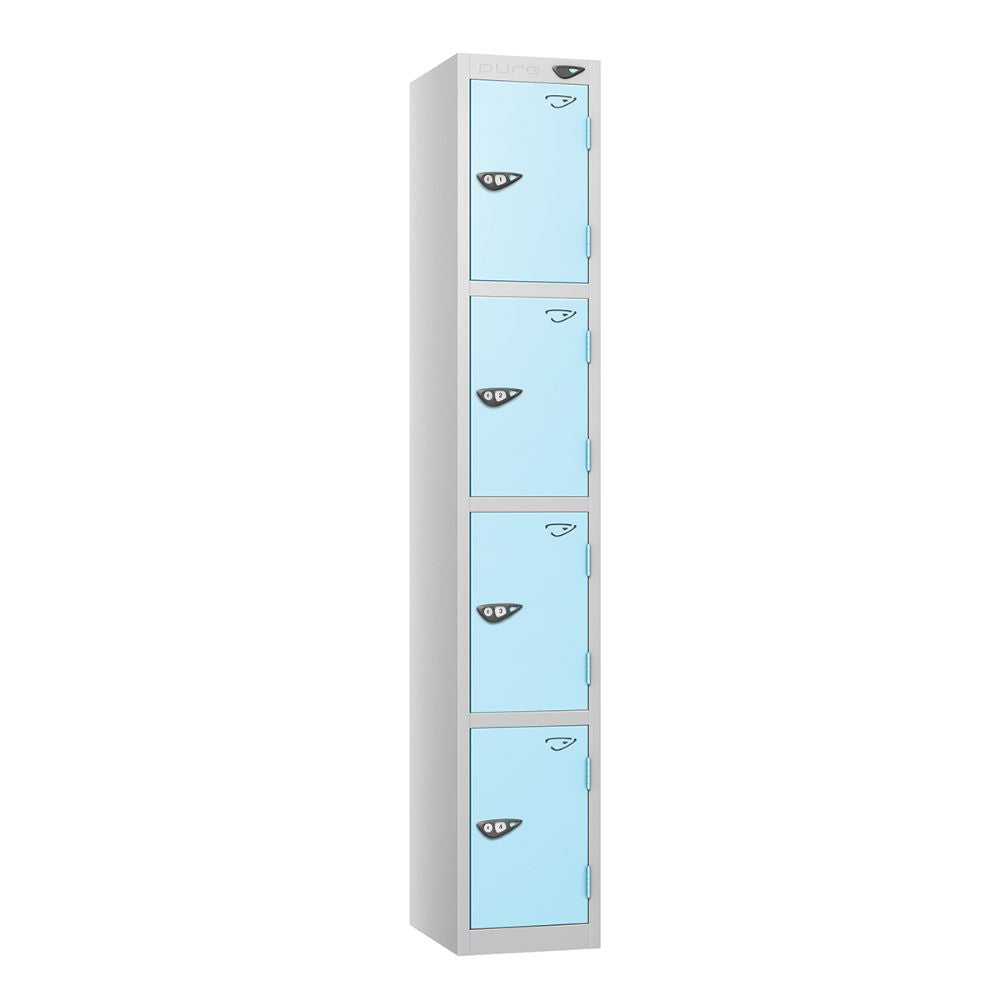 Prime 4-Door Steel Locker Pearl Silver Ribbon Blue